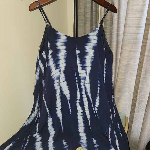 VENUS Navy and White Tie-Dye Mini Dress - Picture 3 of 5